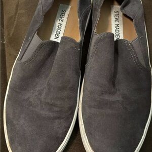 Steve Madden Fayna Womens Gray Faux Suede Slip On Sneakers size 7.5